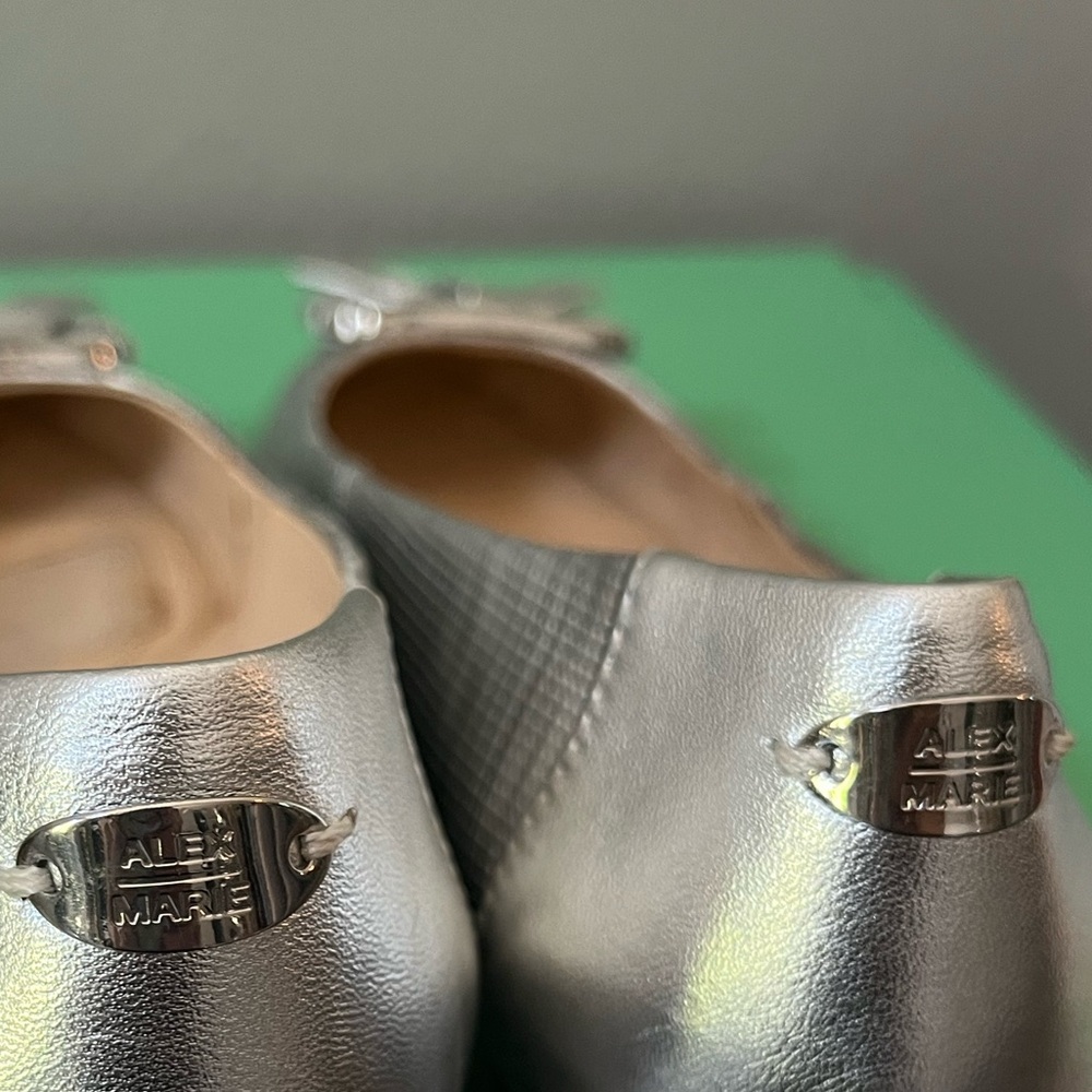 Alex Marie Metallic Silver flats with Silver Buckle in great condition - Picture 2 of 10